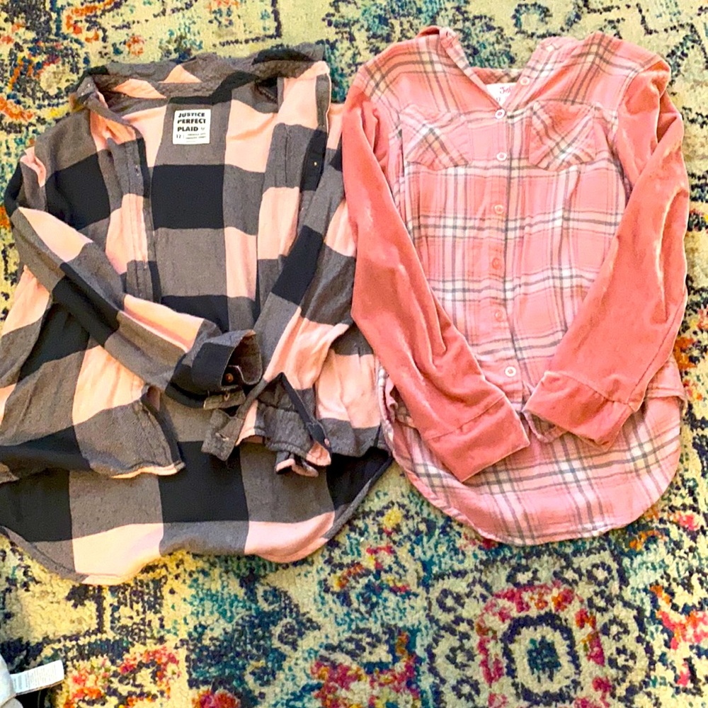 Justice plaid shirts